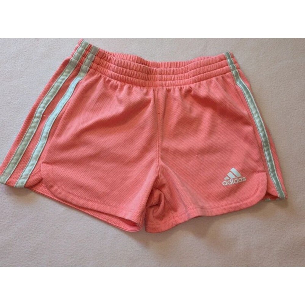 Adidas Girls Athletic Shorts Coral Pink Size 6